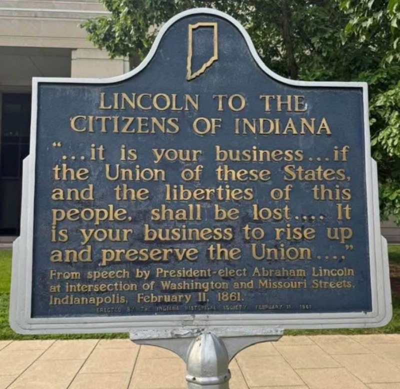 Lincoln to the citizens of Indiana