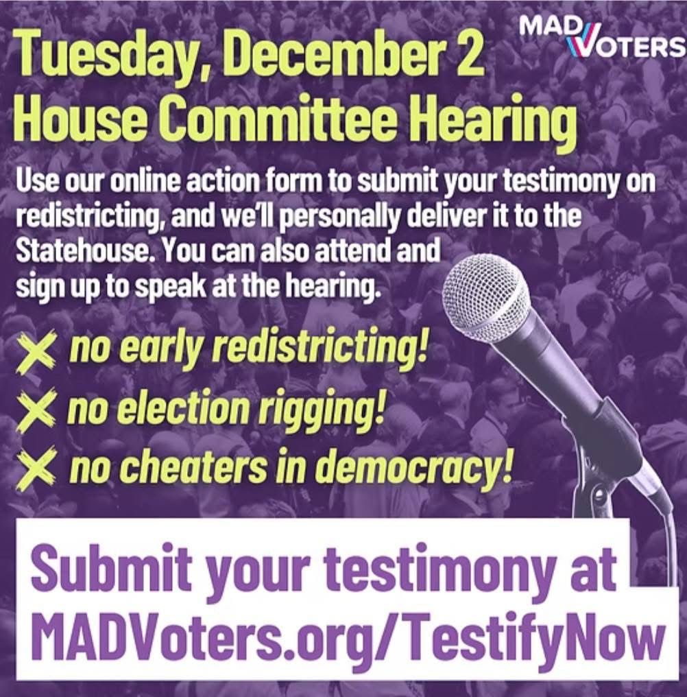 Tuesday, December 2 House Committee